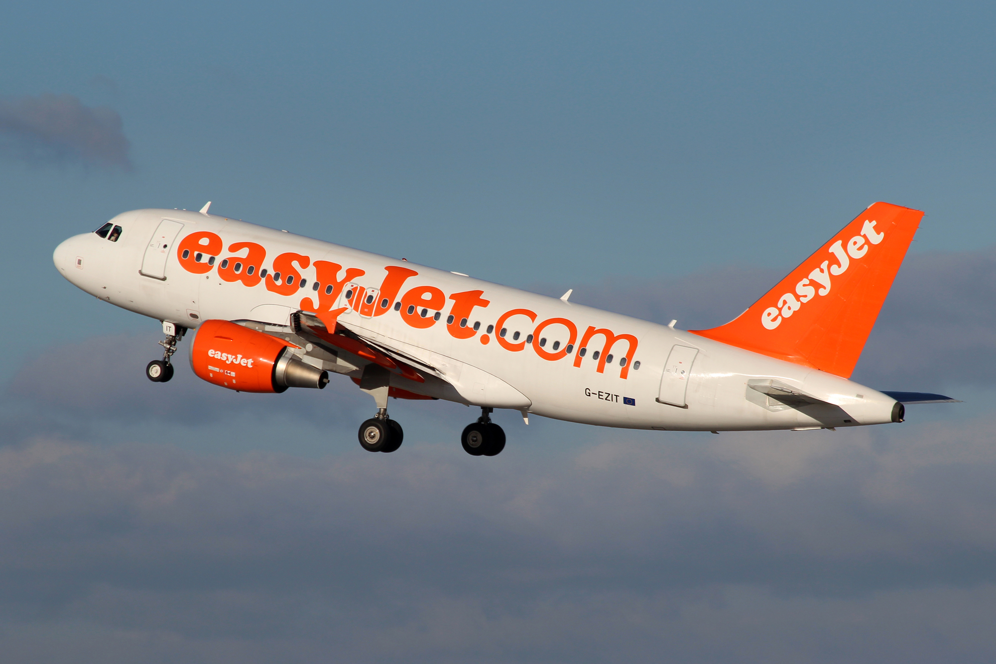 EasyJet airplane in flight
