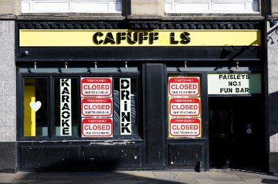Glasgow, Scotland, UK, October 11th 2020, Central Scotland Pubs and Bars closed by the Scottish Government due to rise in Covid-19 cases โ scotland hospitality industry