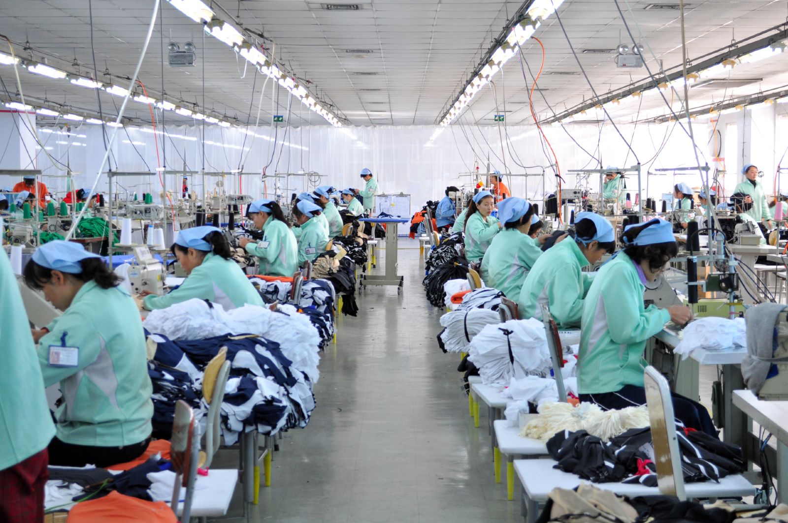 Workers in a garment factory - leicester garment workers